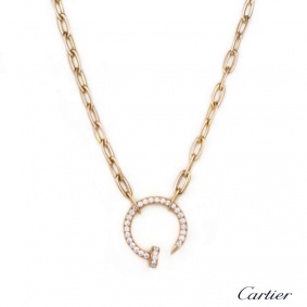 Cartier 18k Rose Gold Diamond Set Juste un Clou Necklace B&P N7413500